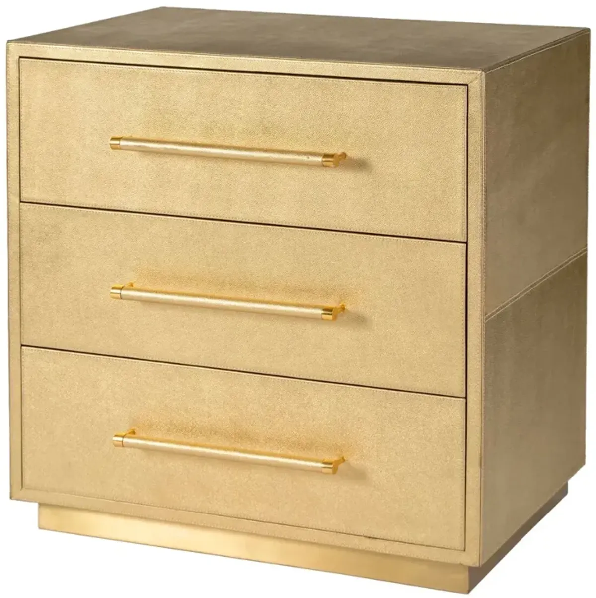 Jude 3-Drawer Leather Wrapped Accent Chest - Antique Gold
