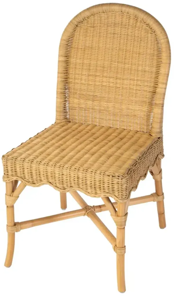 Sunny Scallop Rattan Dining Side Chair, Natural
