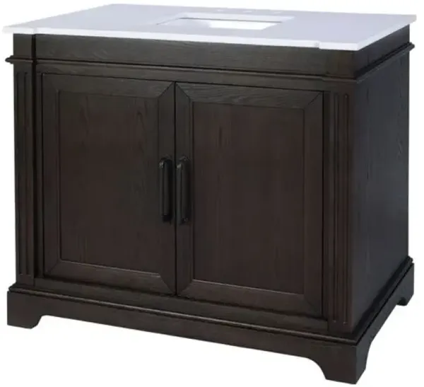 Marian 42" Quartz Top Single Bathroom Vanity - Chocolate - Brown