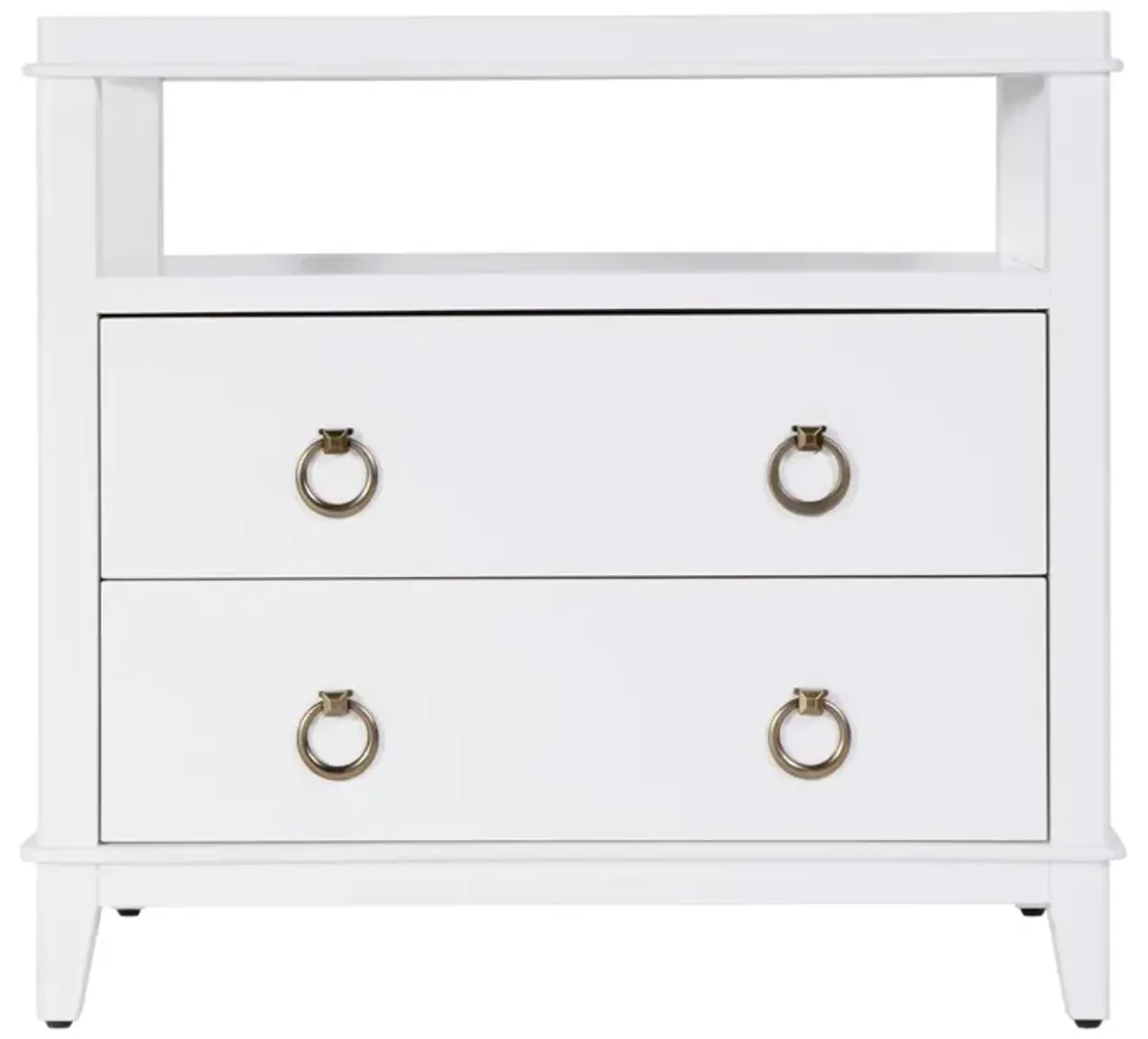 Sylvia 2-Drawer Nightstand with Open Shelf