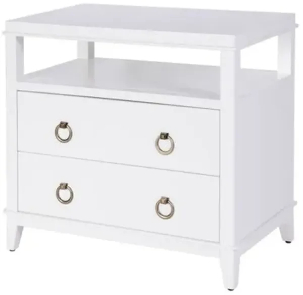 Sylvia 2-Drawer Nightstand with Open Shelf