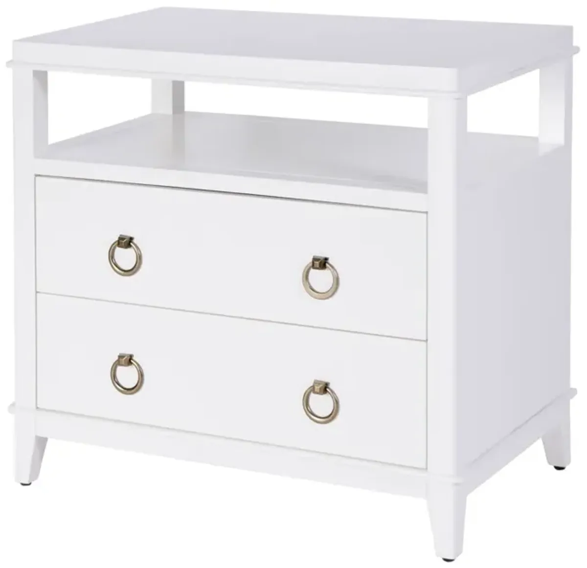Sylvia 2-Drawer Nightstand with Open Shelf