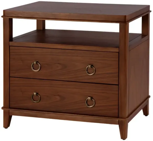 Sylvia 2-Drawer Nightstand w/ Open Shelf