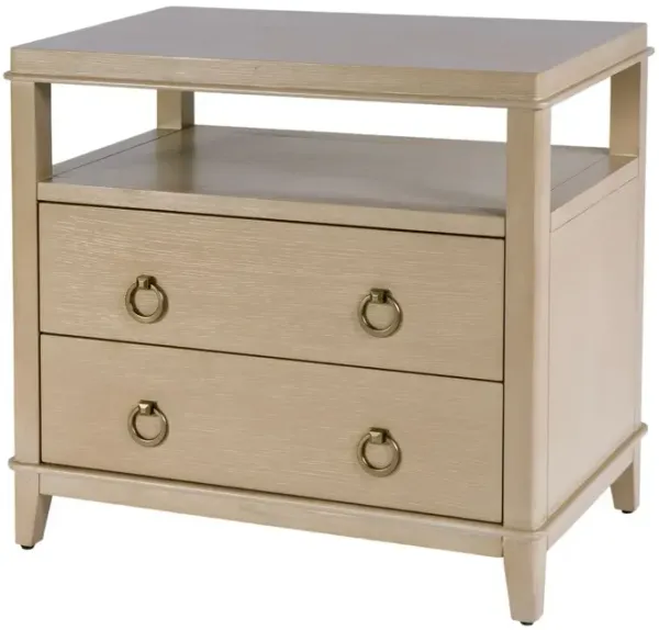 Sylvia 2-Drawer Nightstand w/ Open Shelf