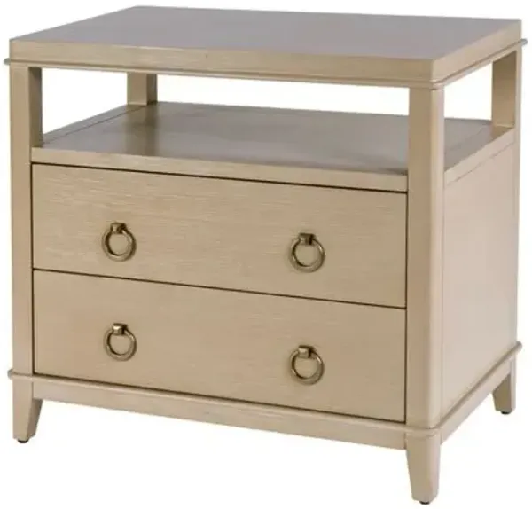 Sylvia 2-Drawer Nightstand with Open Shelf