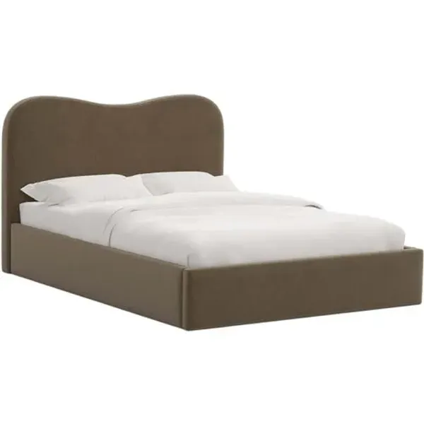 Cielo Platform Bed - Performance Velvet - Handcrafted - Brown, Comfortable & Durable