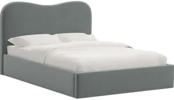Cielo Platform Bed - Performance Velvet - Handcrafted - Green, Comfortable & Durable