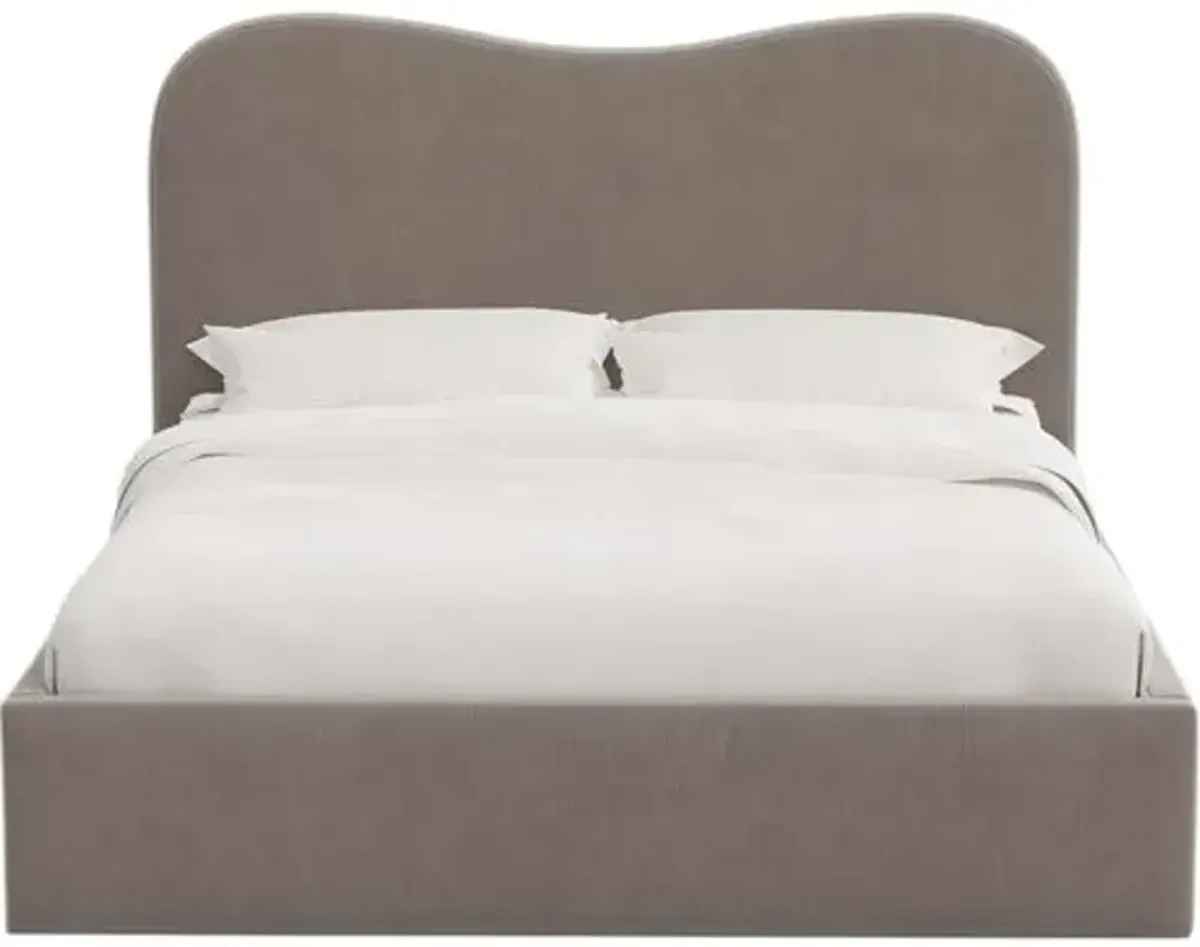 Cielo Platform Bed - Performance Velvet - Handcrafted - Gray, Comfortable & Durable