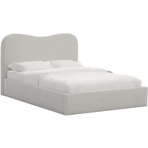 Cielo Platform Bed - Performance Velvet - Handcrafted - White, Comfortable & Durable