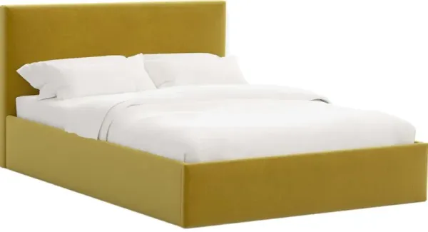 Solaro Square Low Platform Bed, Performance Velvet