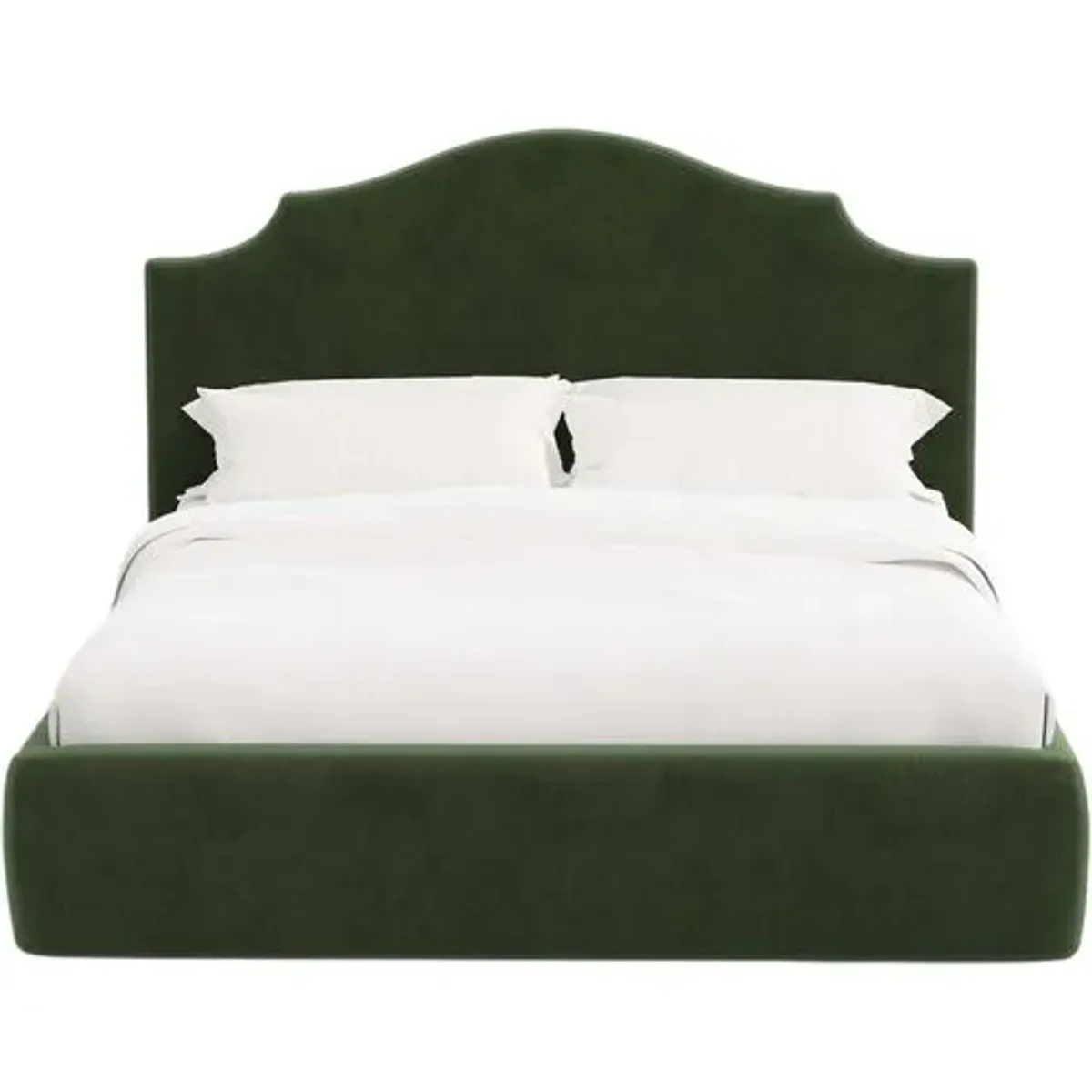 Seraphine Platform Bed - Performance Velvet - Handcrafted - Green, Comfortable & Durable