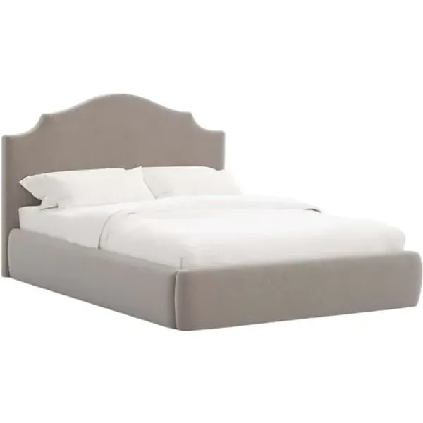 Seraphine Platform Bed - Performance Velvet - Handcrafted - Gray, Comfortable & Durable