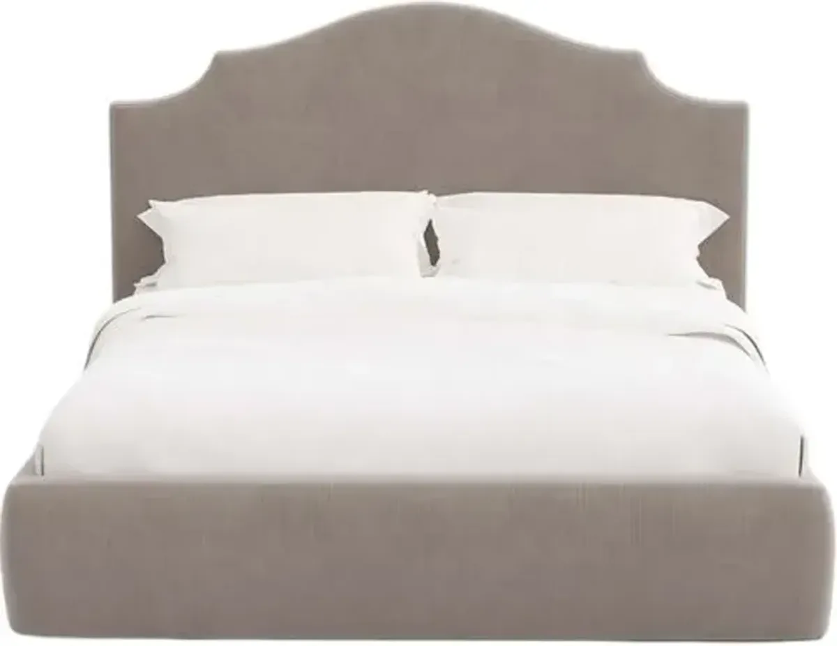 Seraphine Platform Bed - Performance Velvet - Handcrafted - Gray, Comfortable & Durable