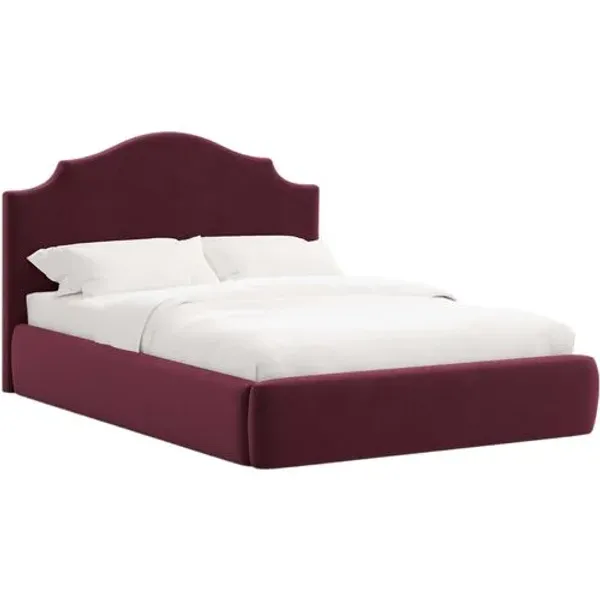 Seraphine Platform Bed - Performance Velvet - Handcrafted - Red, Comfortable & Durable