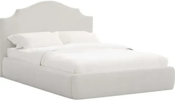 Seraphine Platform Bed - Performance Velvet - Handcrafted - White, Comfortable & Durable