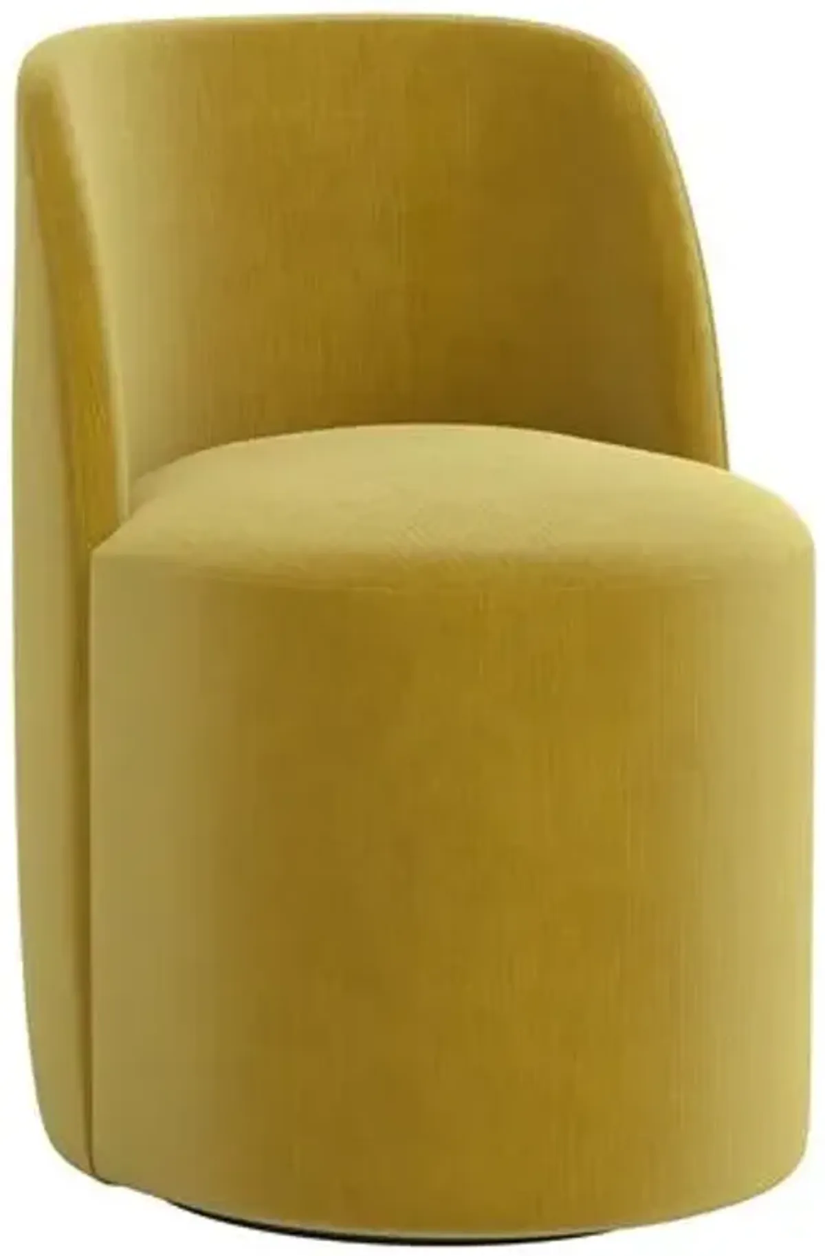Cora Swivel Dining Chair - Performance Velvet - Handcrafted - Yellow