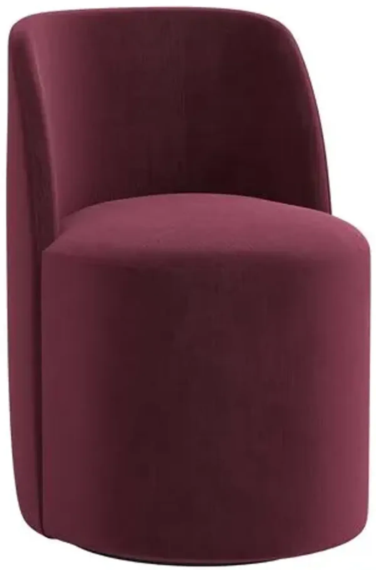 Cora Swivel Dining Chair - Performance Velvet - Handcrafted - Red