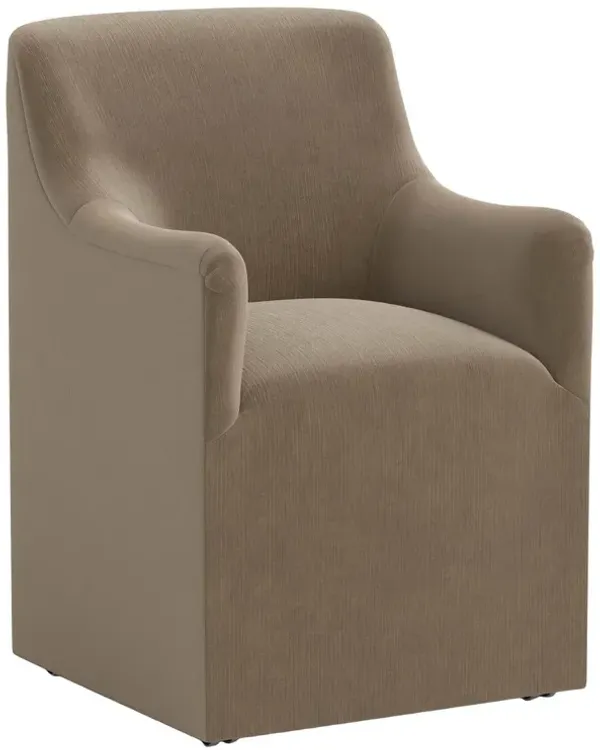 Tess Dining Armchair w/ Casters, Performance Velvet