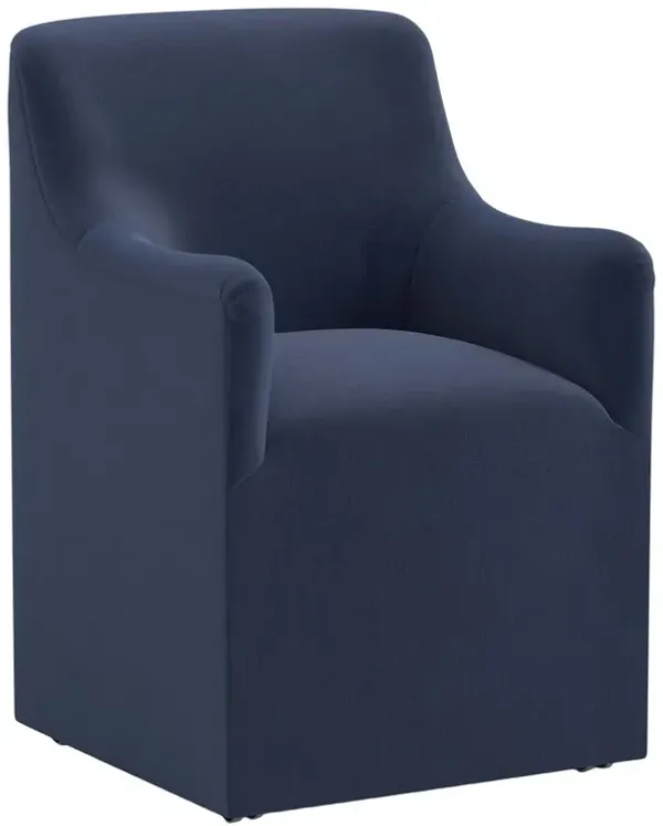 Tess Dining Armchair w/ Casters, Performance Velvet