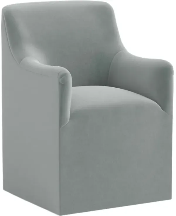 Tess Dining Armchair w/ Casters, Performance Velvet