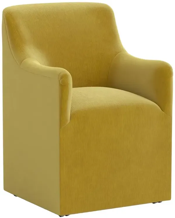 Tess Dining Armchair w/ Casters, Performance Velvet