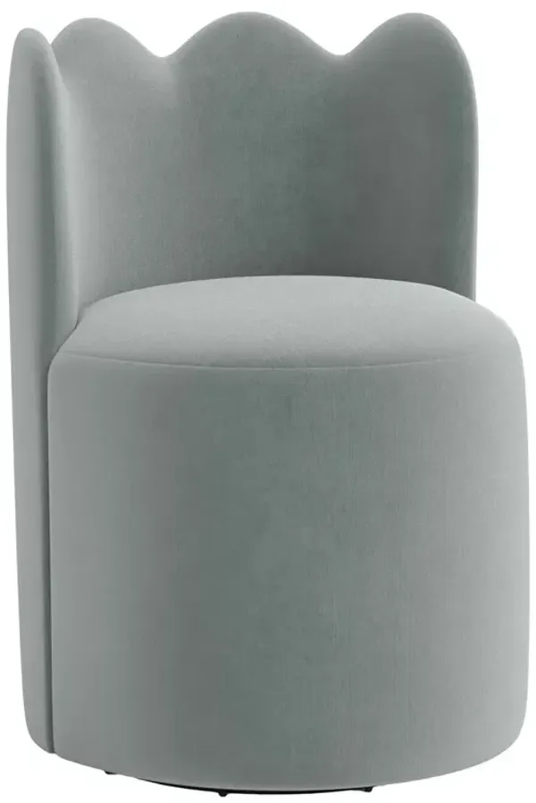 Mirabelle Scallop Swivel Dining Chair, Performance Velvet