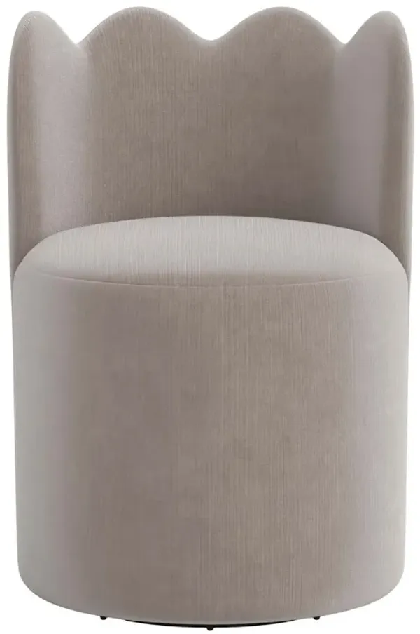 Mirabelle Scallop Swivel Dining Chair, Performance Velvet