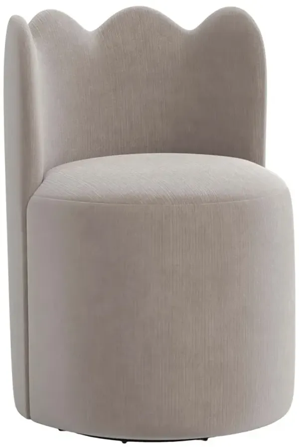 Mirabelle Scallop Swivel Dining Chair, Performance Velvet