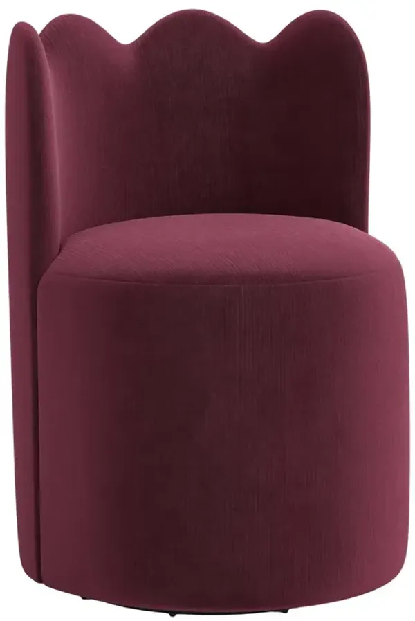 Mirabelle Scallop Swivel Dining Chair, Performance Velvet