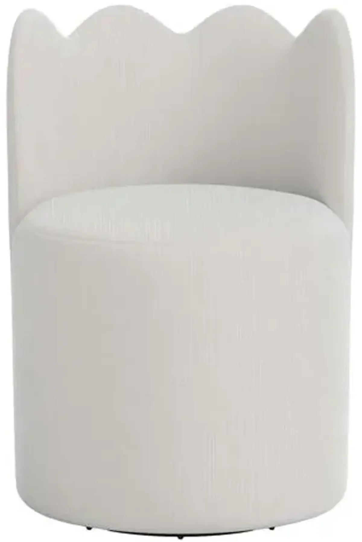Mirabelle Scallop Swivel Dining Chair - Performance Velvet - Handcrafted - White