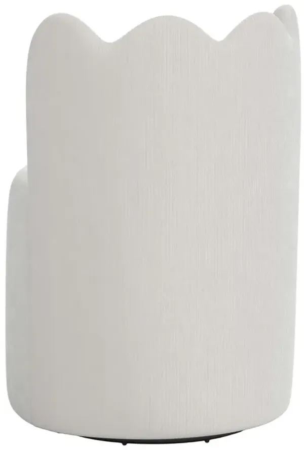 Mirabelle Scallop Swivel Dining Chair, Performance Velvet