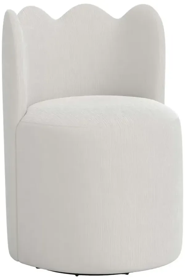 Mirabelle Scallop Swivel Dining Chair, Performance Velvet