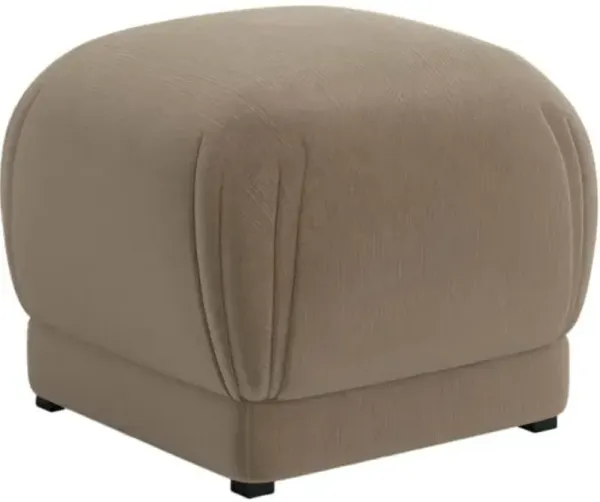 Benton Ottoman - Performance Velvet - Handcrafted - Brown