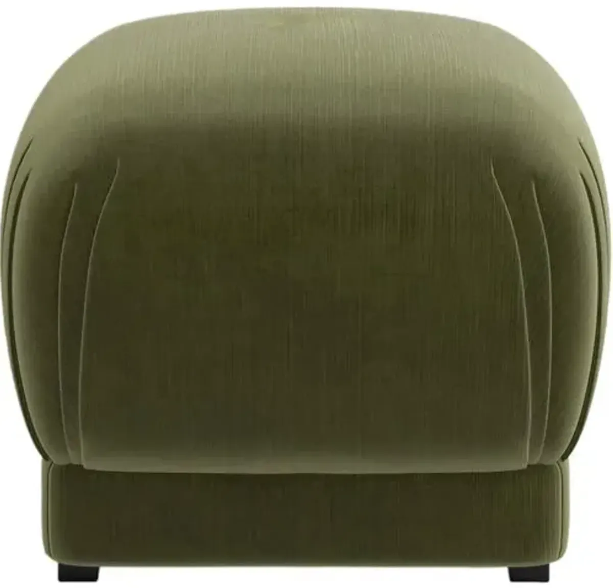 Benton Ottoman - Performance Velvet - Handcrafted - Green