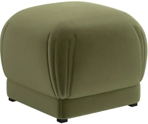 Benton Ottoman - Performance Velvet - Handcrafted - Green
