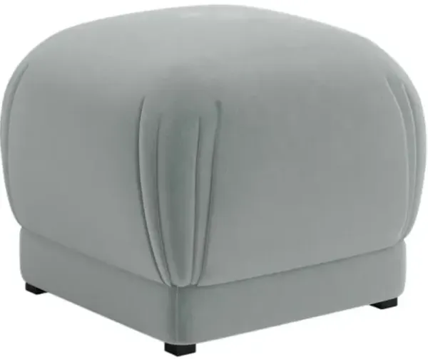 Benton Ottoman - Performance Velvet - Handcrafted - Green