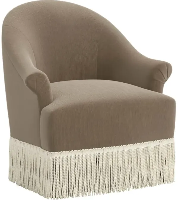 Abigail Performance Velvet Fringe Accent Chair