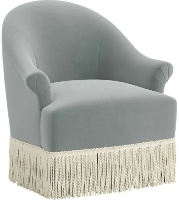 Abigail Performance Velvet Fringe Accent Chair