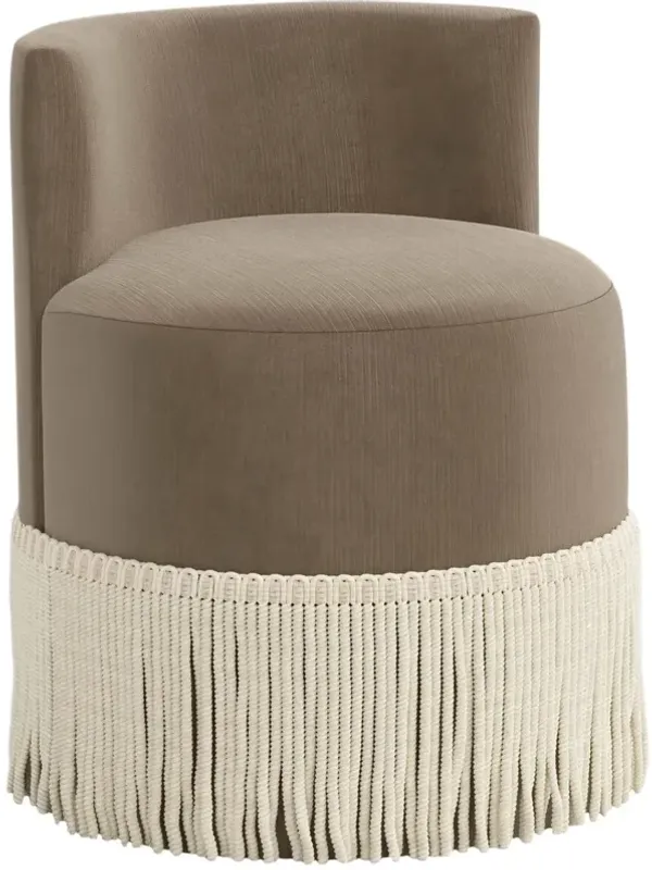 Abigail Fringe Accent/Vanity Chair, Performance Velvet