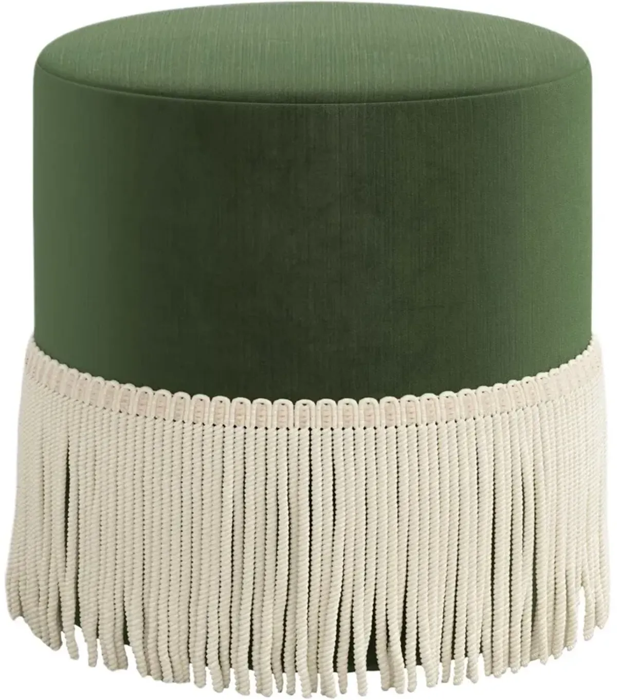 Abigail Fringe Ottoman, Performance Velvet