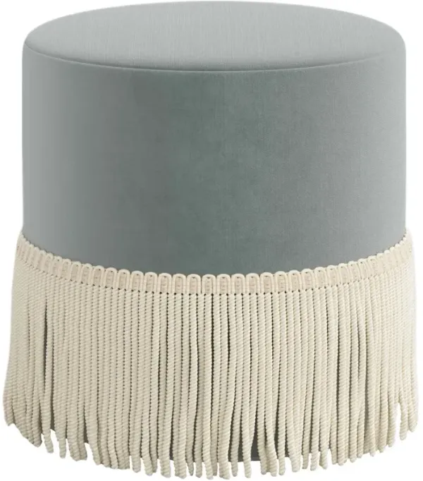Abigail Fringe Ottoman, Performance Velvet