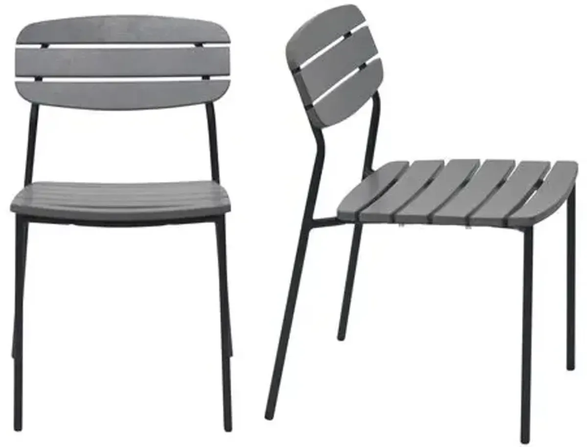 Set of 2 Dravos Outdoor Side Chairs - Gray