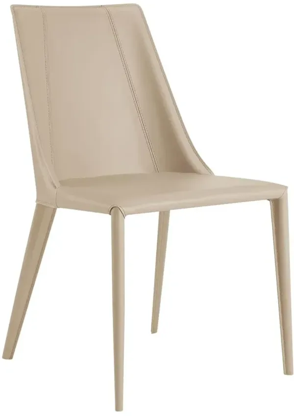 Leris Faux Leather Side Chair, Taupe