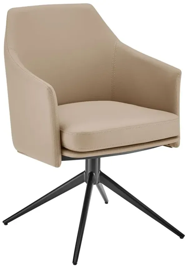 Oriva Faux leather Swivel Armchair, Light Taupe