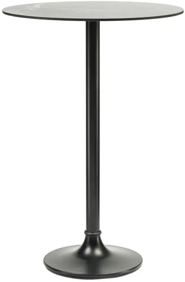 Vayla 30" Outdoor Bar Table, Black Marble