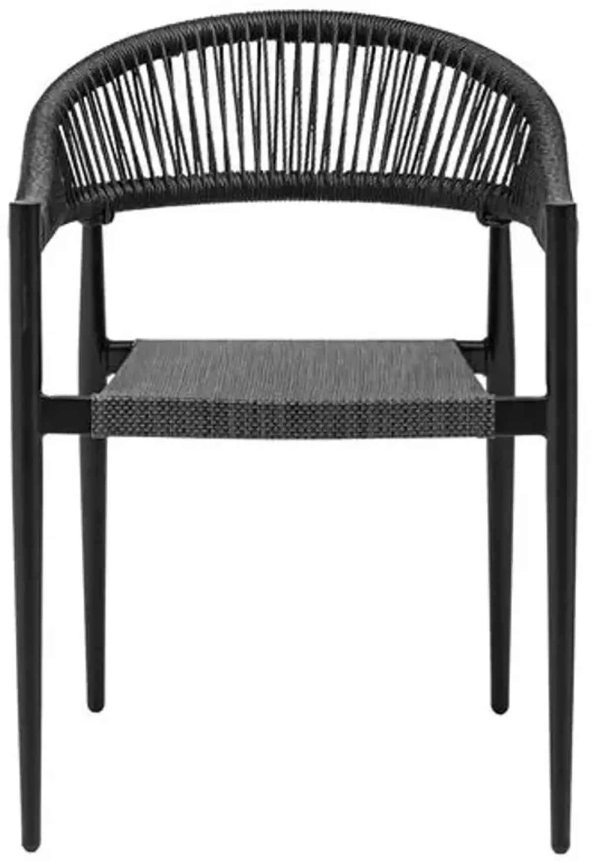 Set of 2 Veyra Rope Back Outdoor Armchairs - Black