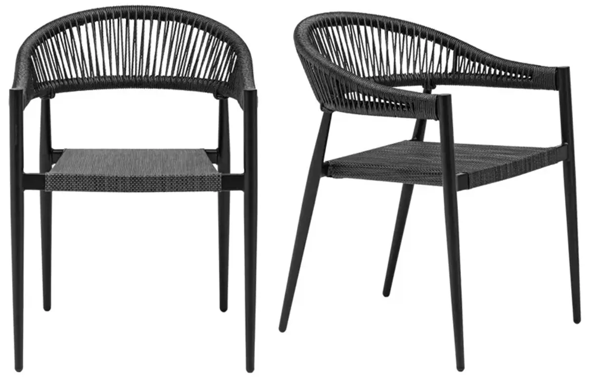 S/2 Veyra Rope Back Outdoor Armchairs