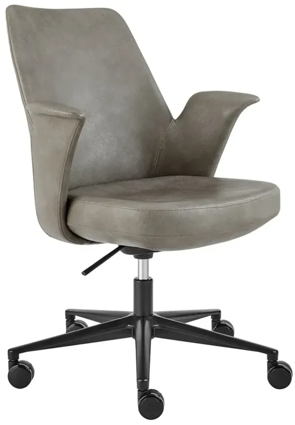 Viora Office Chair, Gray Leatherette