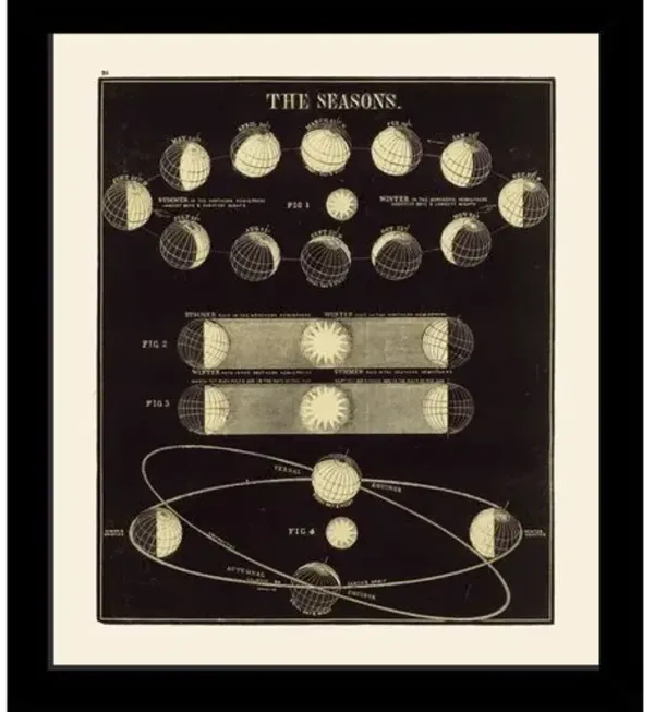 Astronomy The Seasons Art Print - 13.75" x 12" - Black