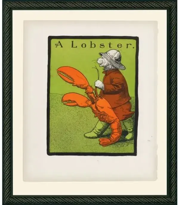 GB Lobster Illustration Art Print - 13.5" x 11.5" - Multi